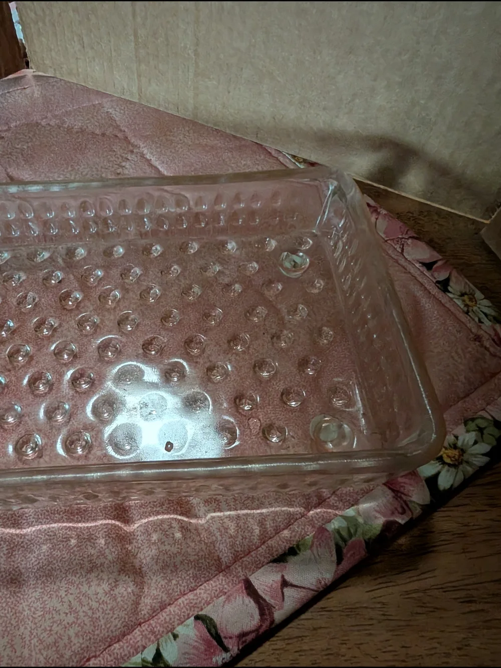 Pink Glass Rectangular Tray - Pink Accent